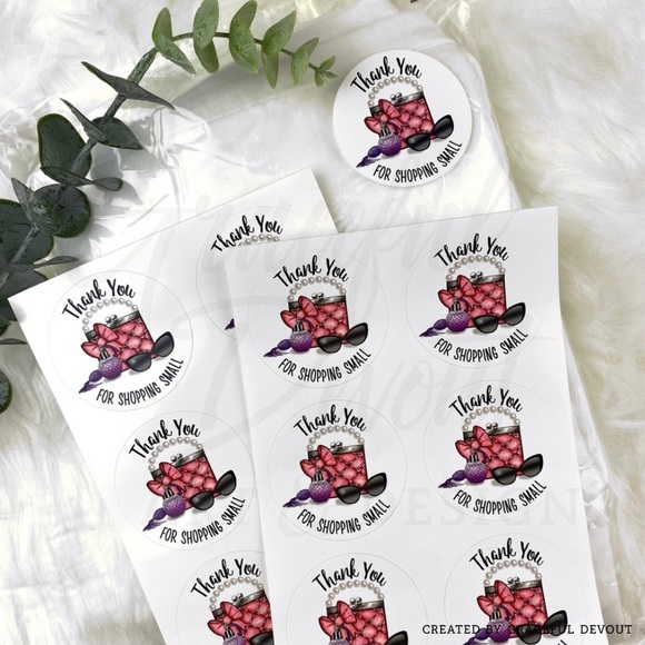 Thank You For Shopping Small - 2" (inches) Round Sticker (96ct.) - Picture 3 of 5